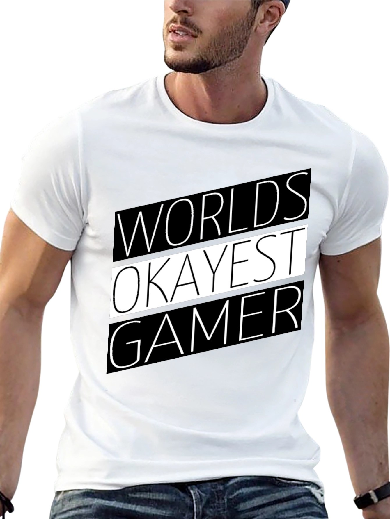 Worlds Okayest Gamer T-Shirt - Black Graphic Tee