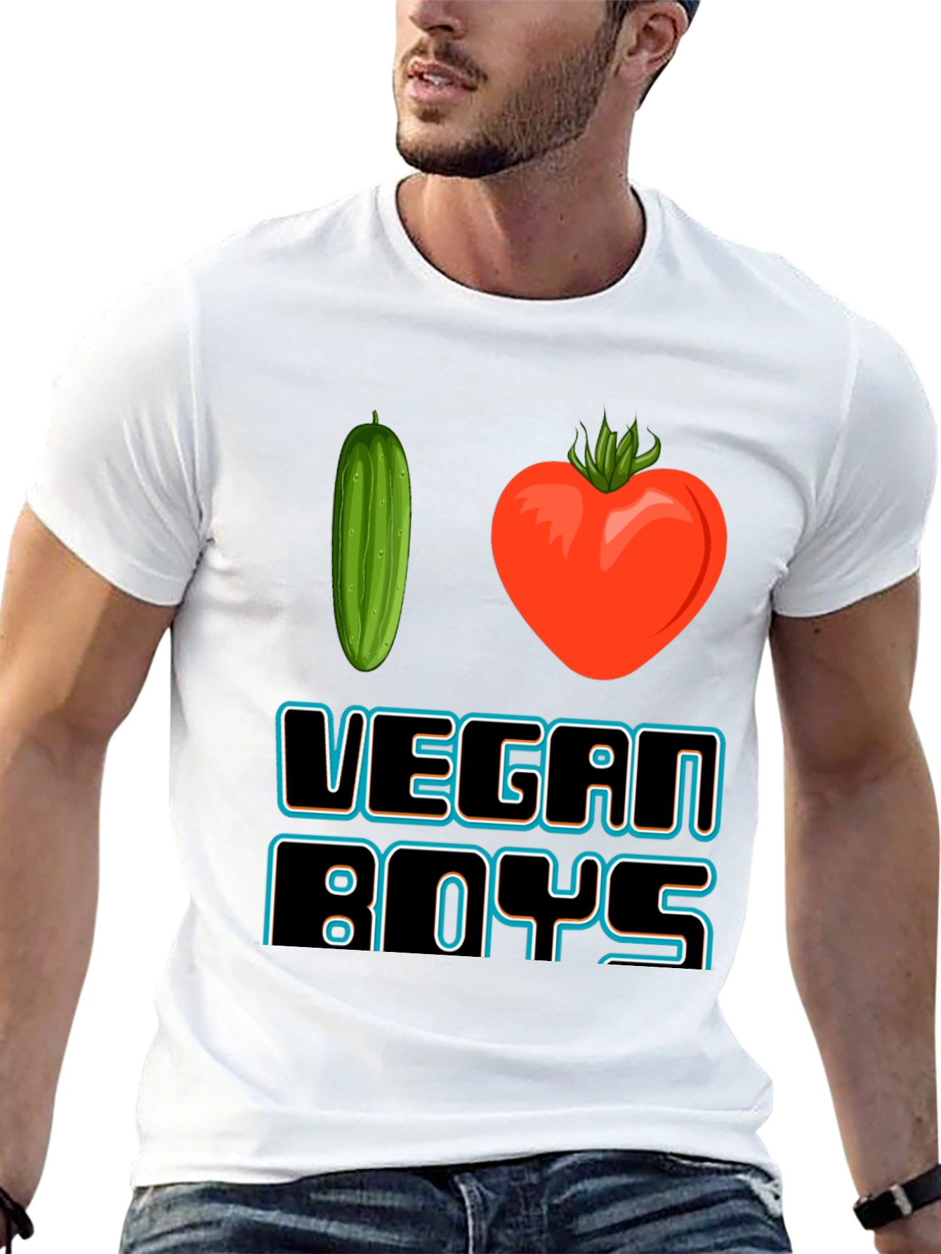 I Love Vegan Boys Graphic T-Shirt