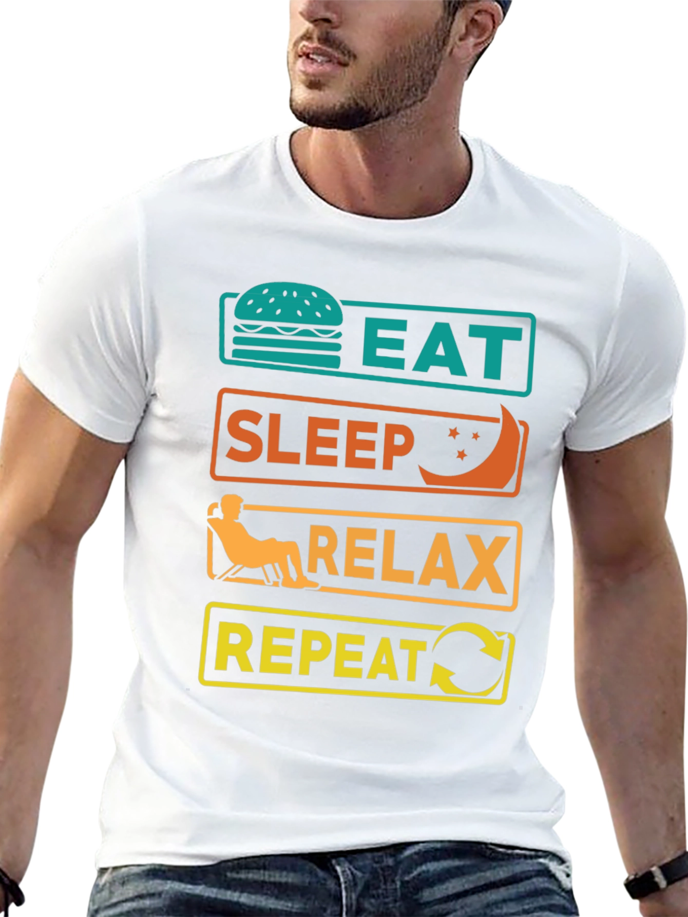 Eat Sleep Relax Repeat Graphic Tee