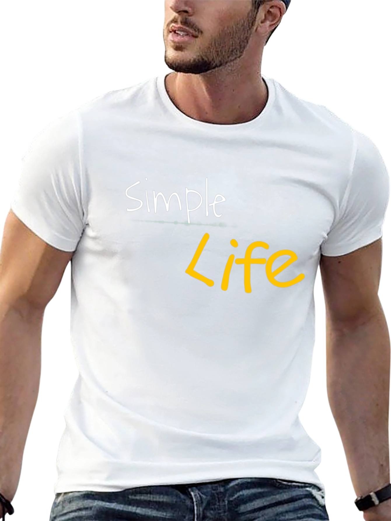 Simple Life Black Graphic Tee - Casual Cotton Shirt