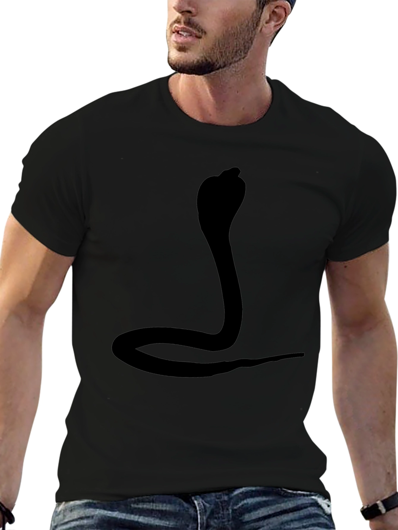 Mens Black Cobra Graphic Tee