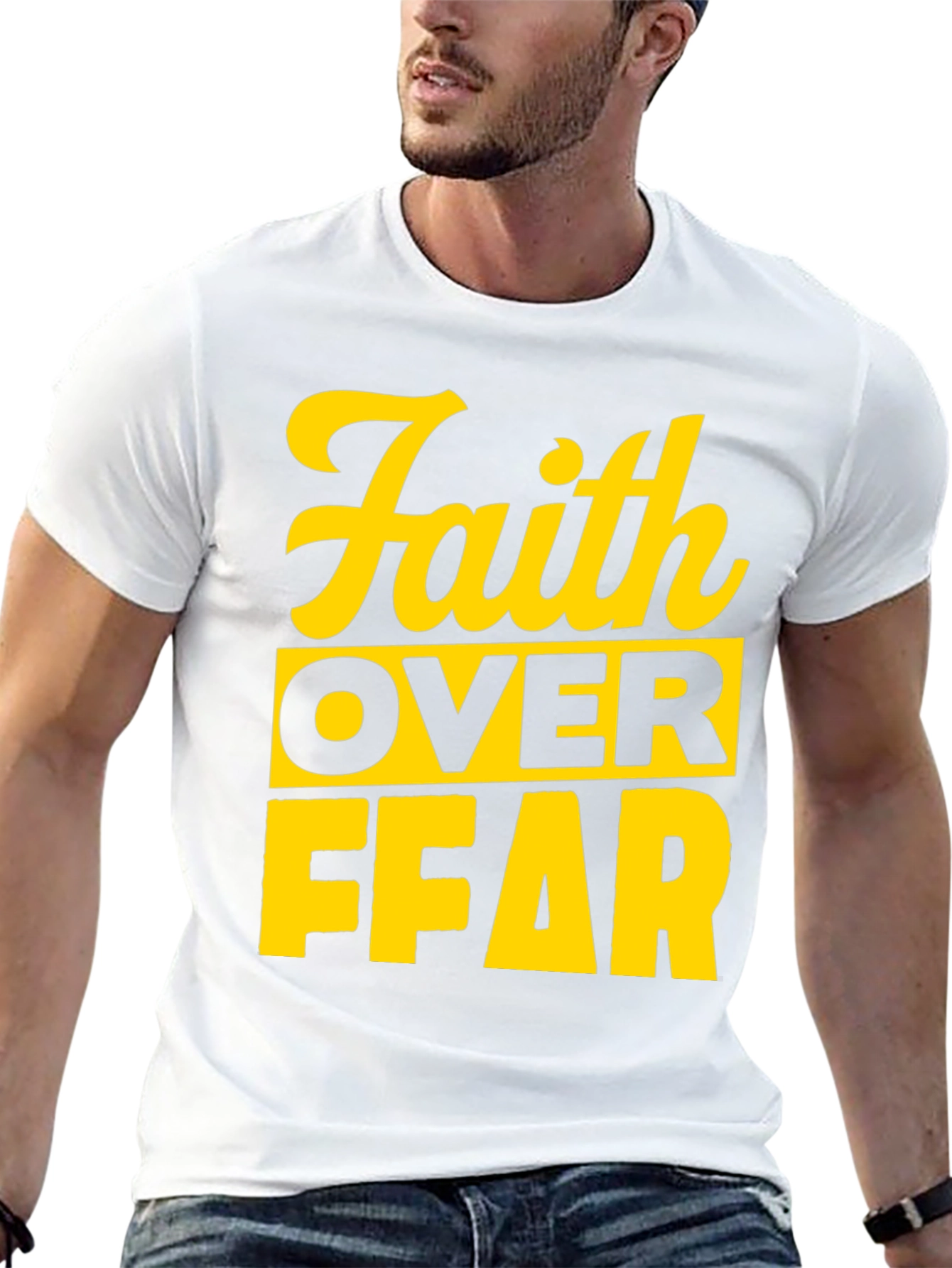 Faith Over Fear Graphic T-Shirt - Black