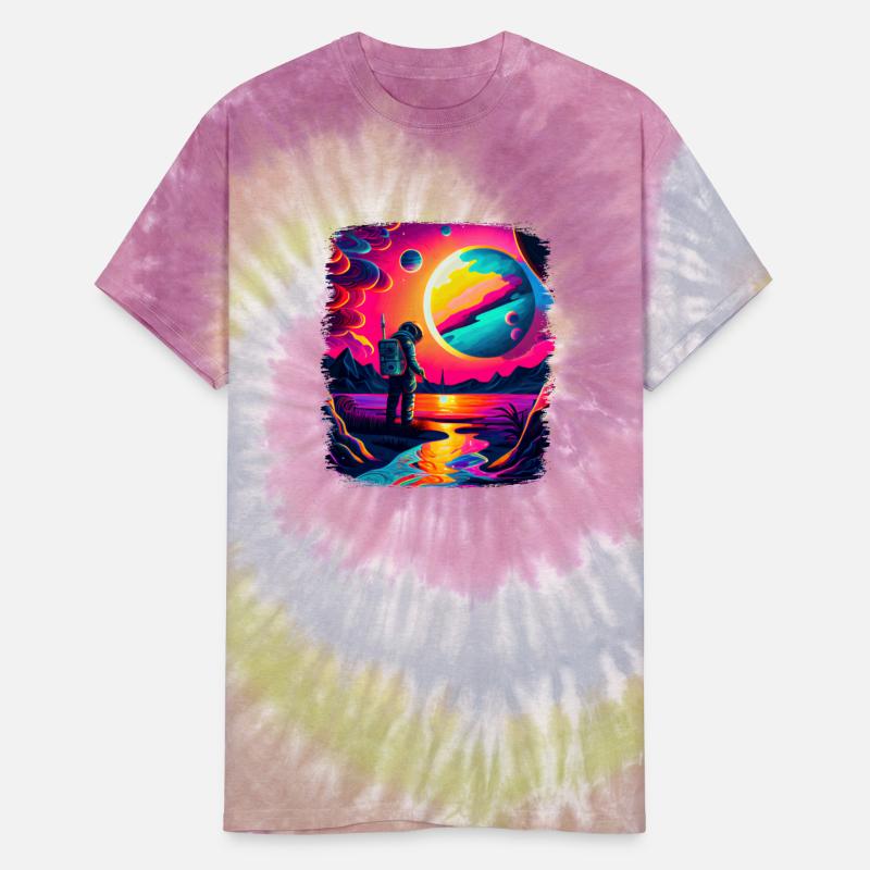 Outer Space Art Watercolor Dripping Spaceman