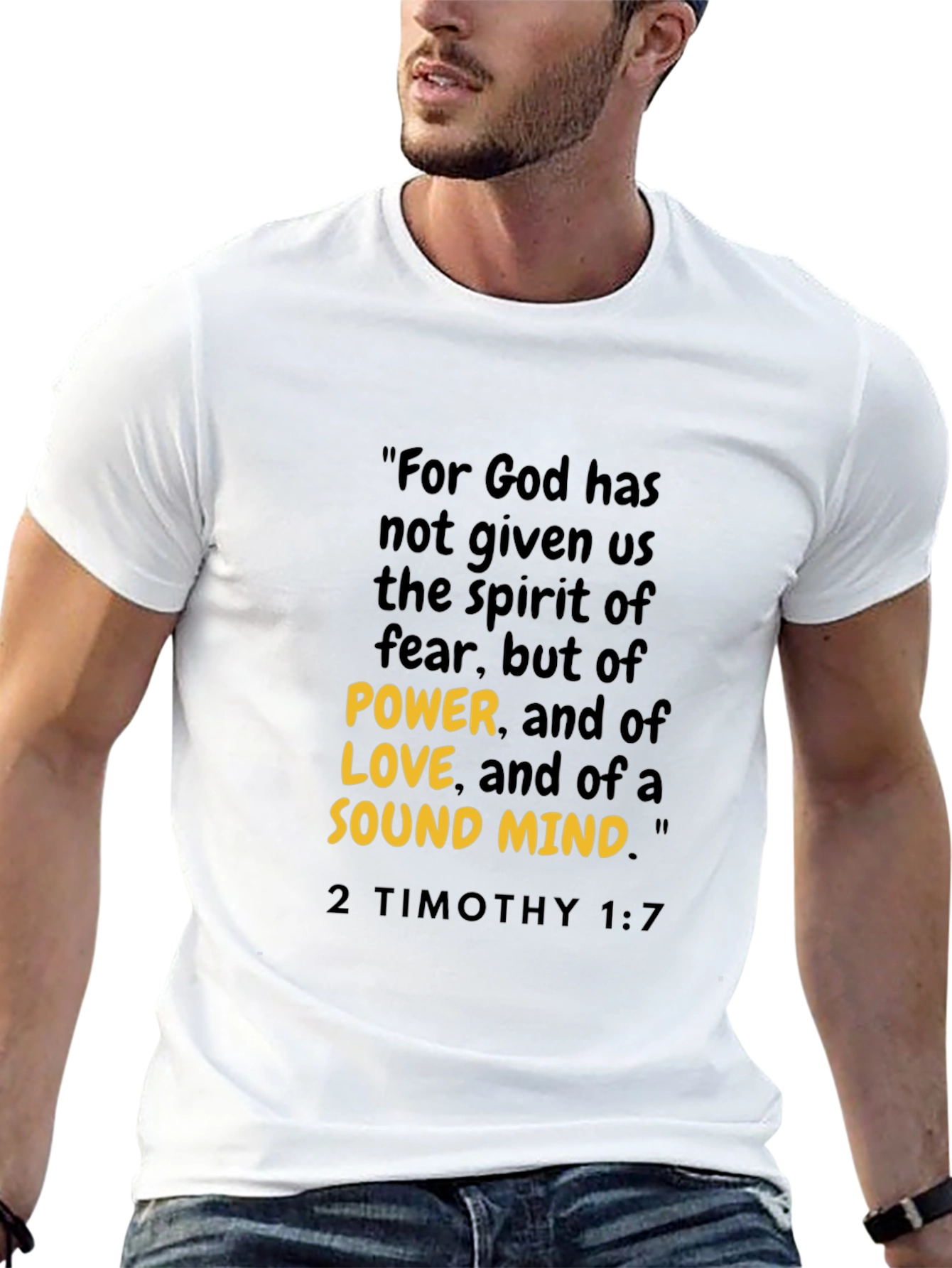 Inspirational Christian T-Shirt - 2 Timothy 1:7
