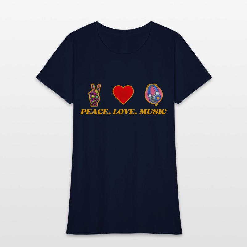 Peace Love Music yellow texted