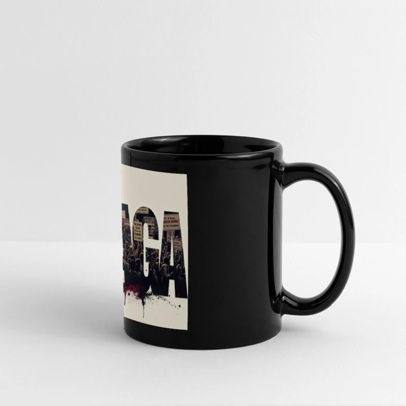 Protest Art with Megaphone and Crowd