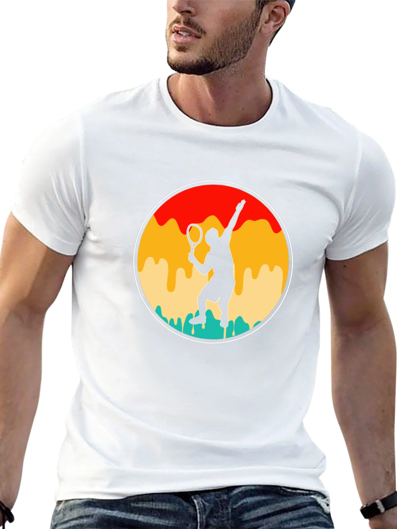 Retro Tennis Player T-Shirt - Serve in Style!