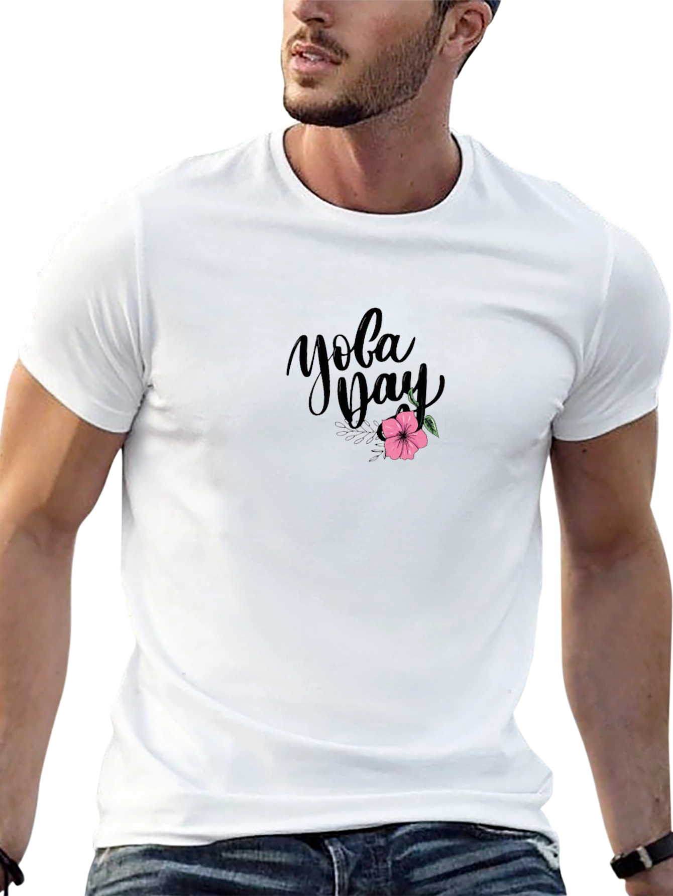 Yoga Day Graphic Tee - Black