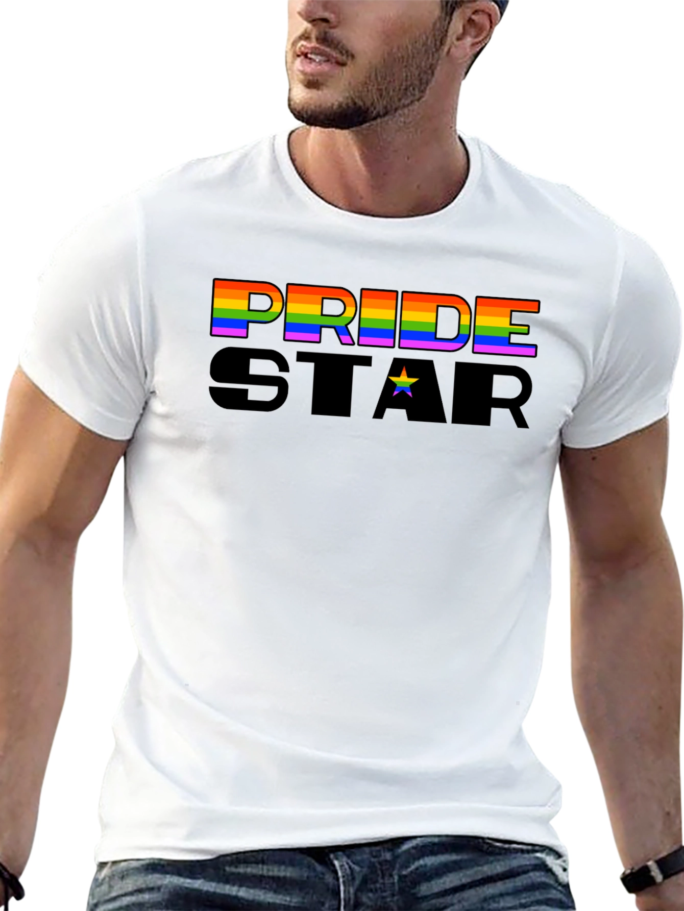 Pride Star Graphic Tee - Black