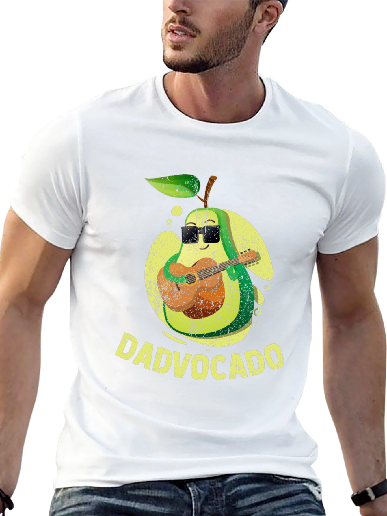 Dadvocado Avocado Guitar Player Graphic T-Shirt