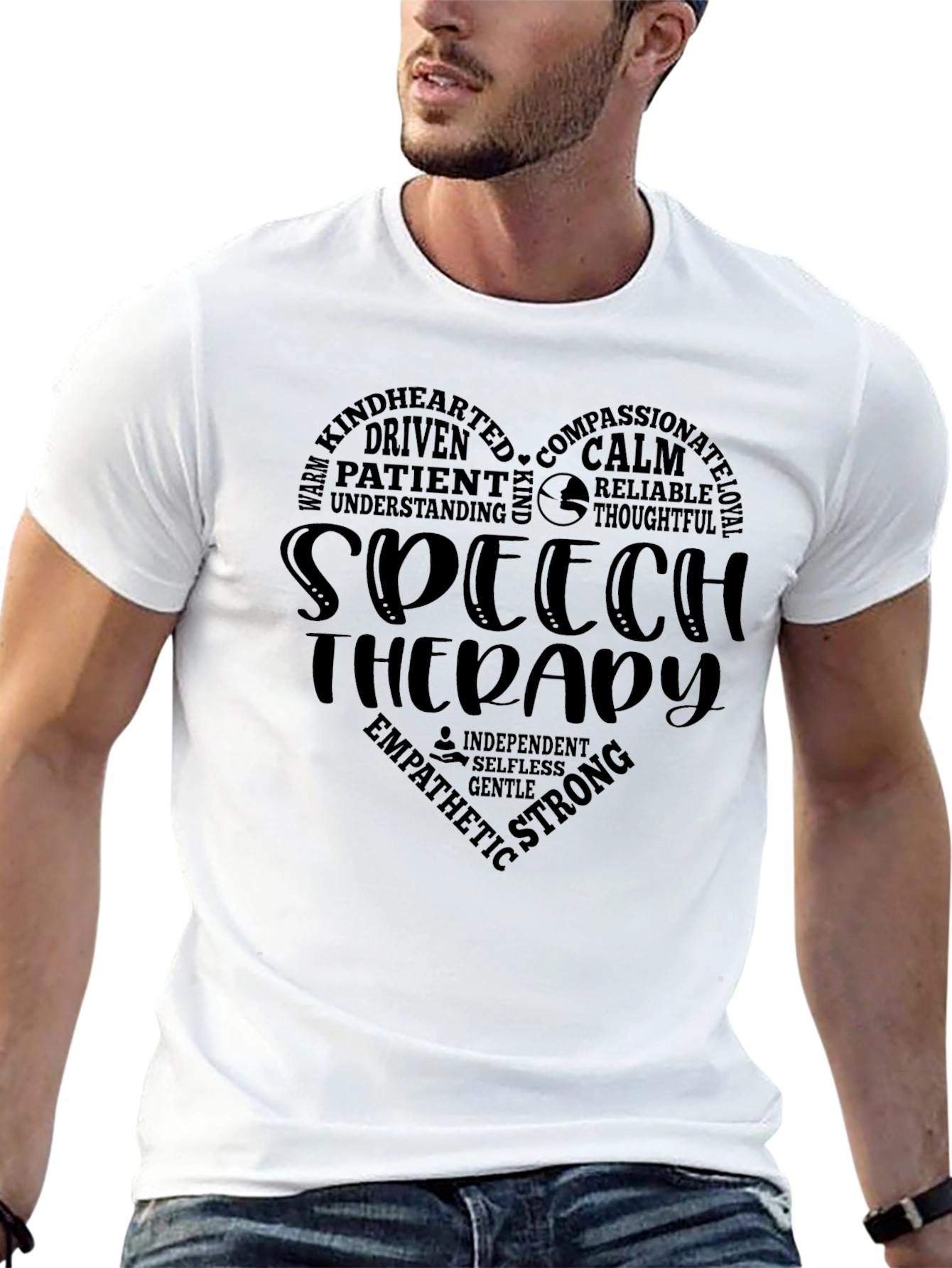 Speech Therapy Heart T-Shirt - Black