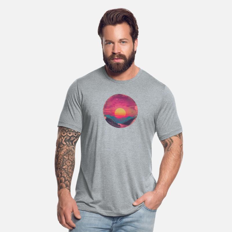 Retro Sunset Outdoor Nature Mountain 80s Vintage