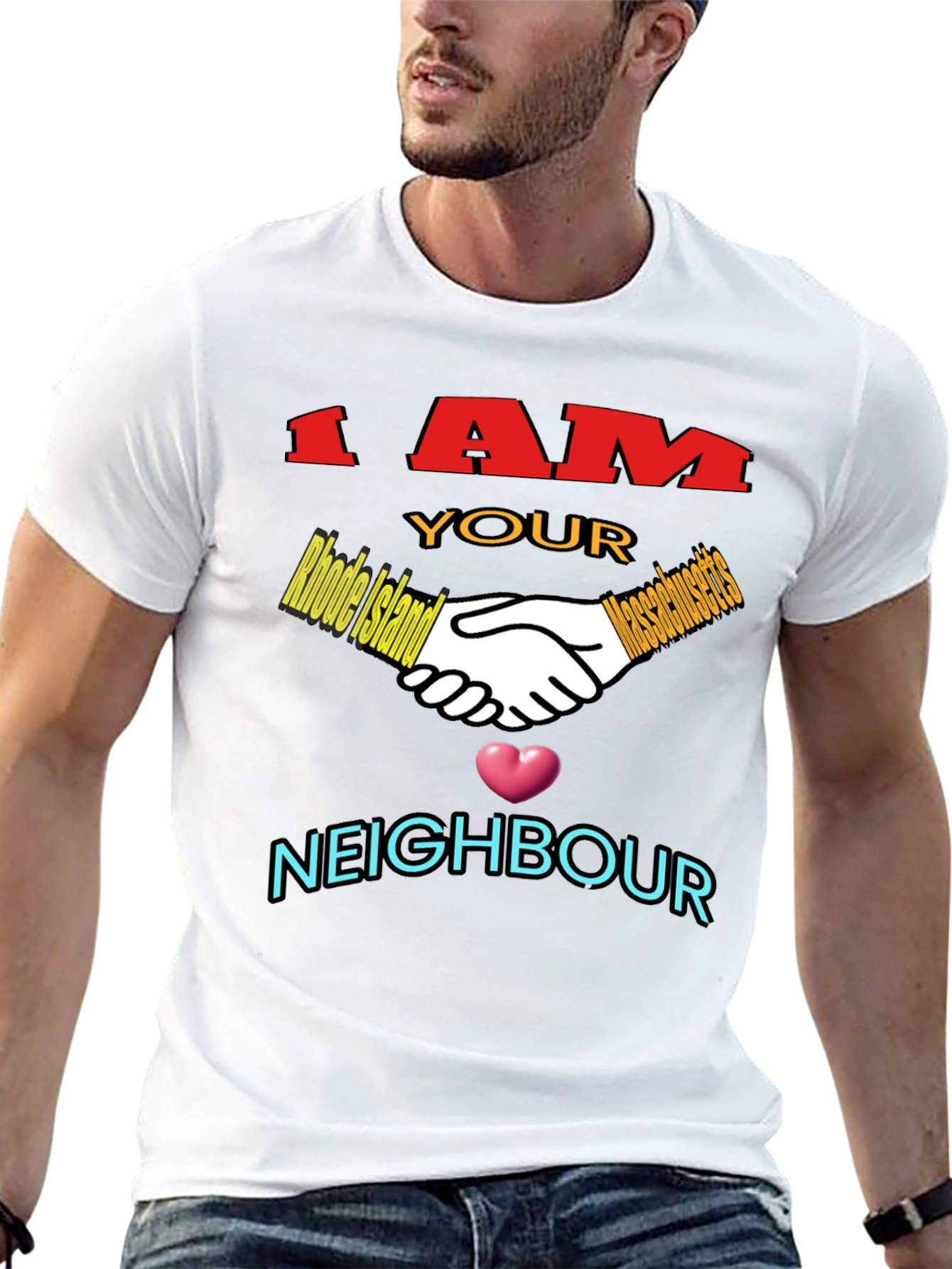 Rhode Island Massachusetts Neighbor T-Shirt
