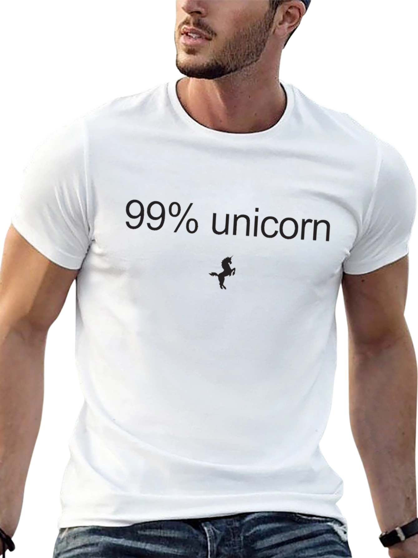 99% Unicorn Graphic T-Shirt - Black