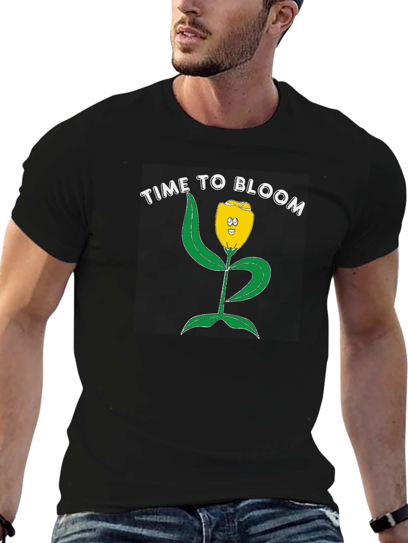 Time to Bloom Graphic Tee - Black