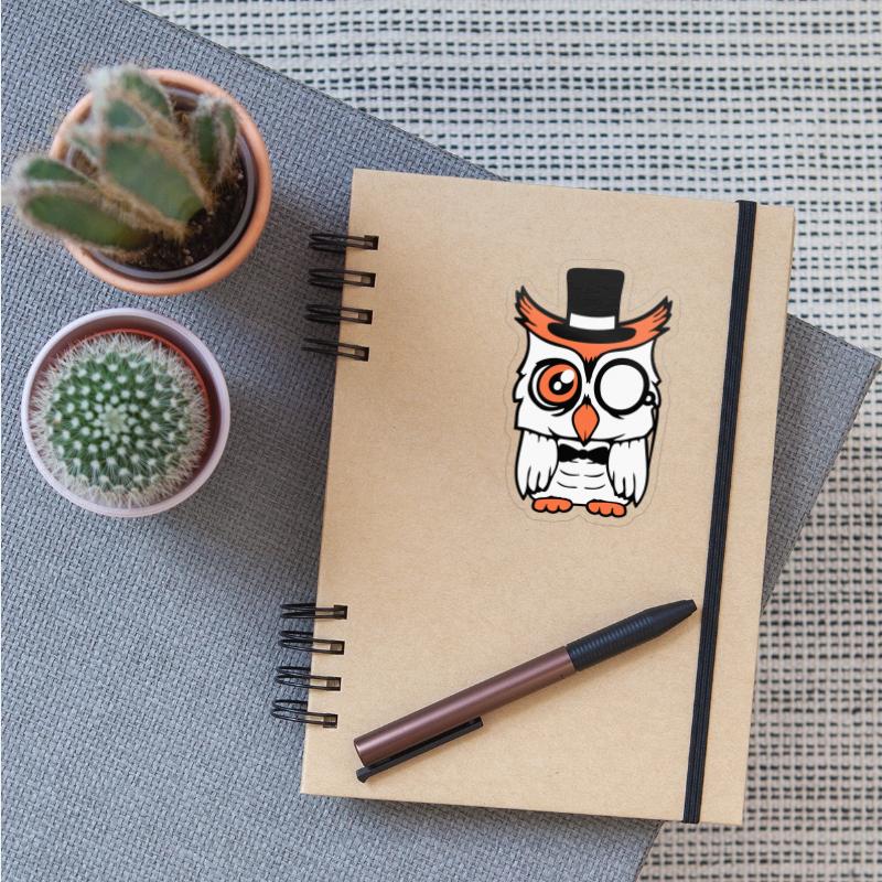 Sir owl top hat monocle glasses rich gentleman fun