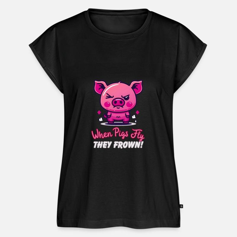 Skeptical Swine - The 'When Pigs Fly' Frowning Pig