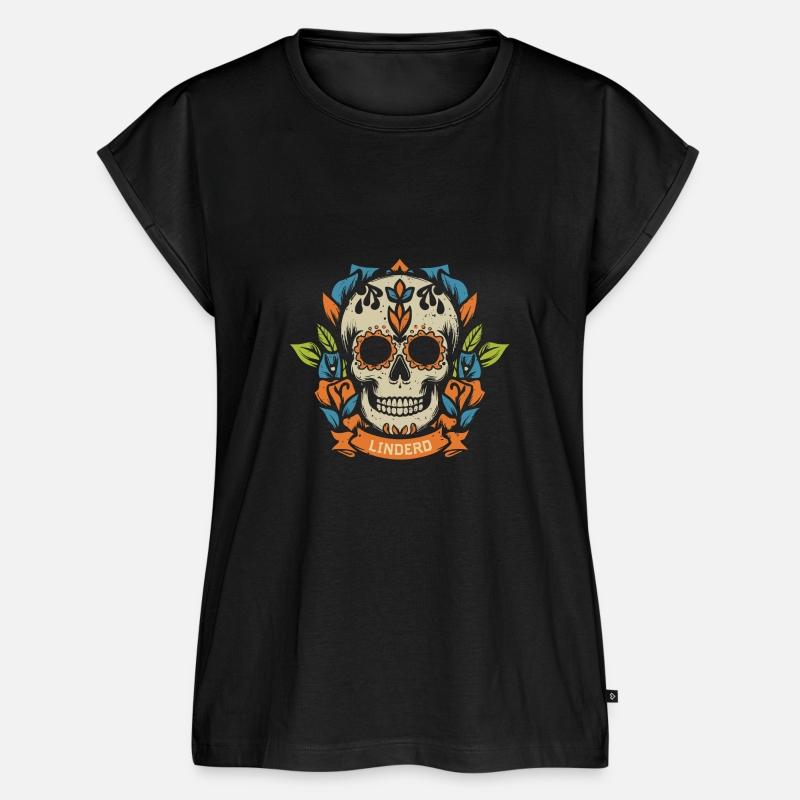 skull head with leaf t shirt design