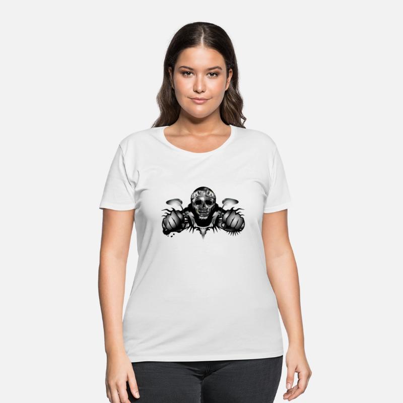 Skull motorcyclist in metallic chrome look