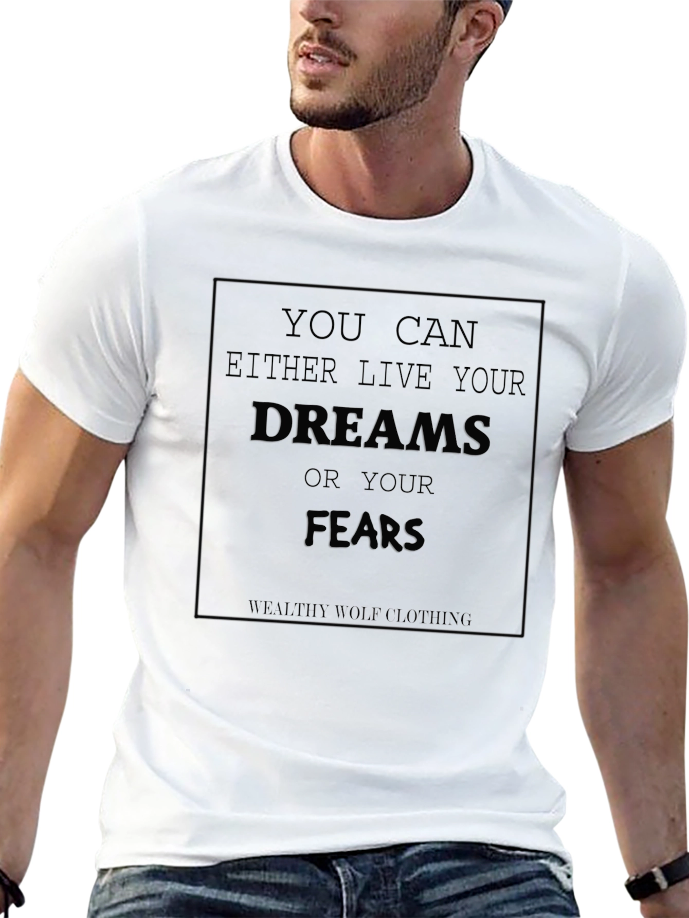 Live Your Dreams Graphic Tee - Motivational Black T-Shirt