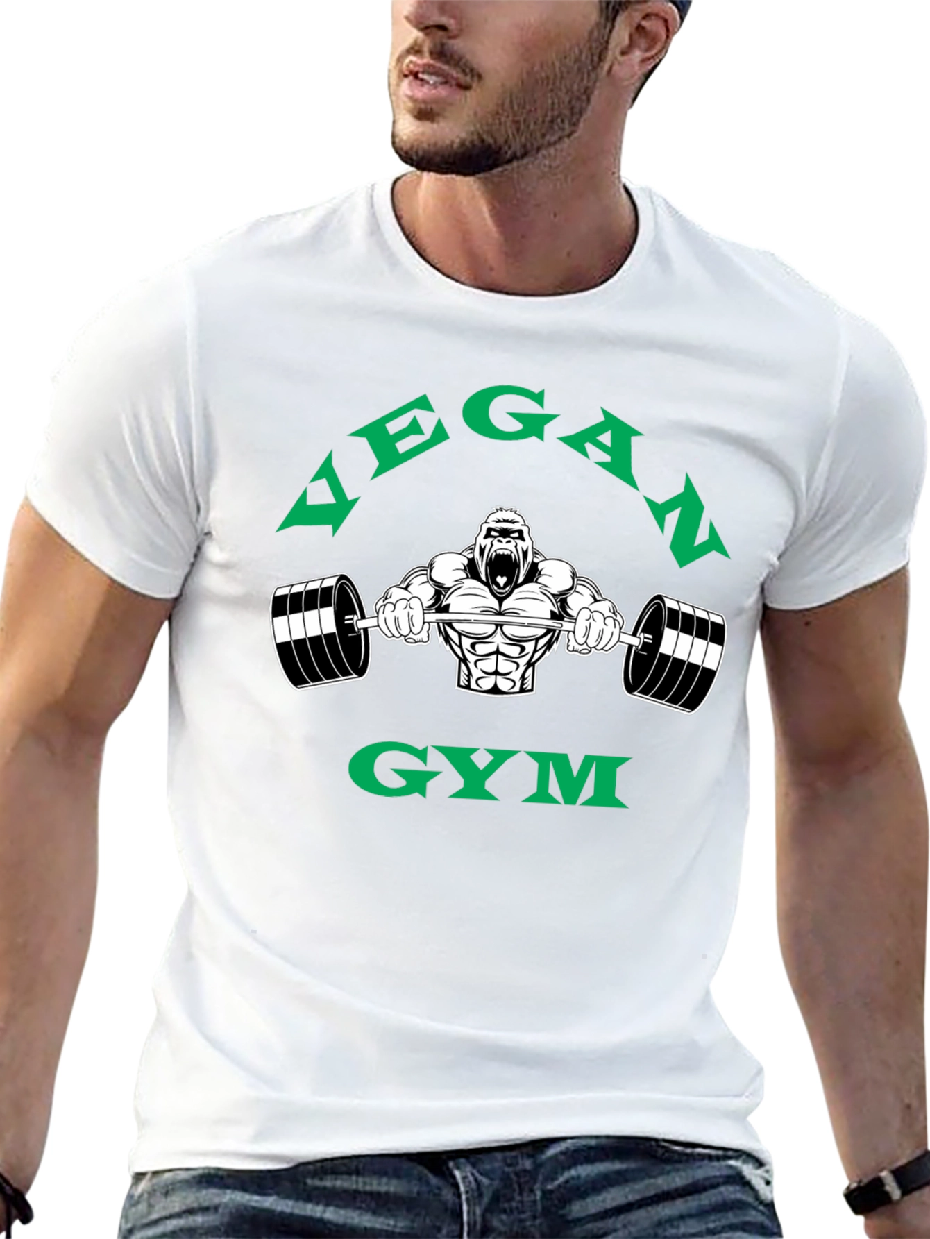 Vegan Gym Gorilla Graphic T-Shirt