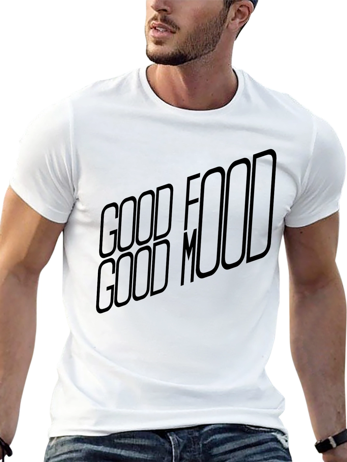 Good Food Good Mood Black T-Shirt