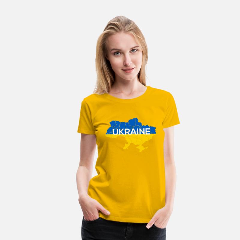 Ukraine Map Ukrainian Patriot Blue Yellow Flag Nat