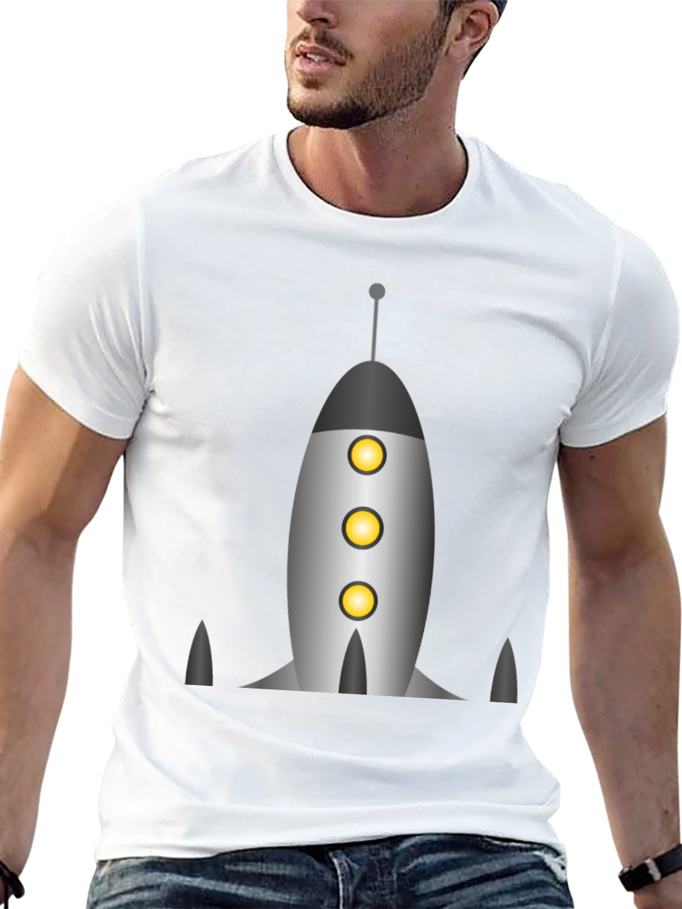 Retro Rocket Graphic Tee - Space Adventure Shirt