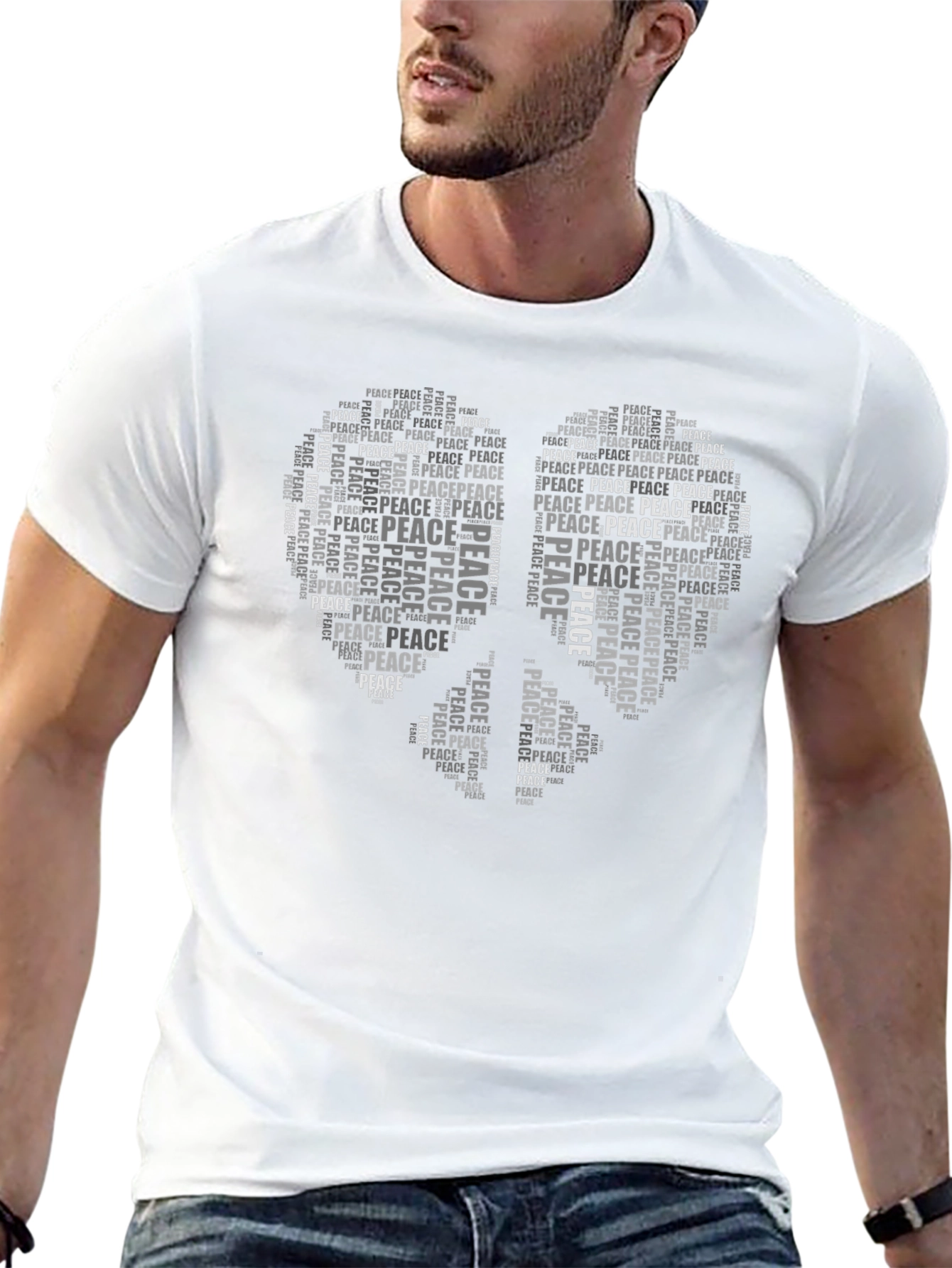 Peace Dove Word Art Graphic Tee