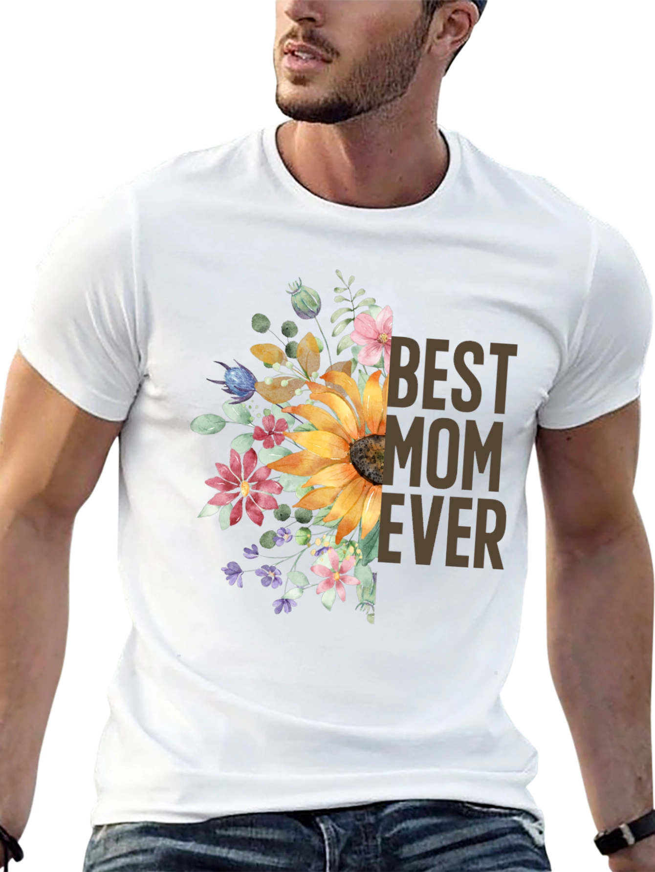 Best Mom Ever Floral Graphic Tee