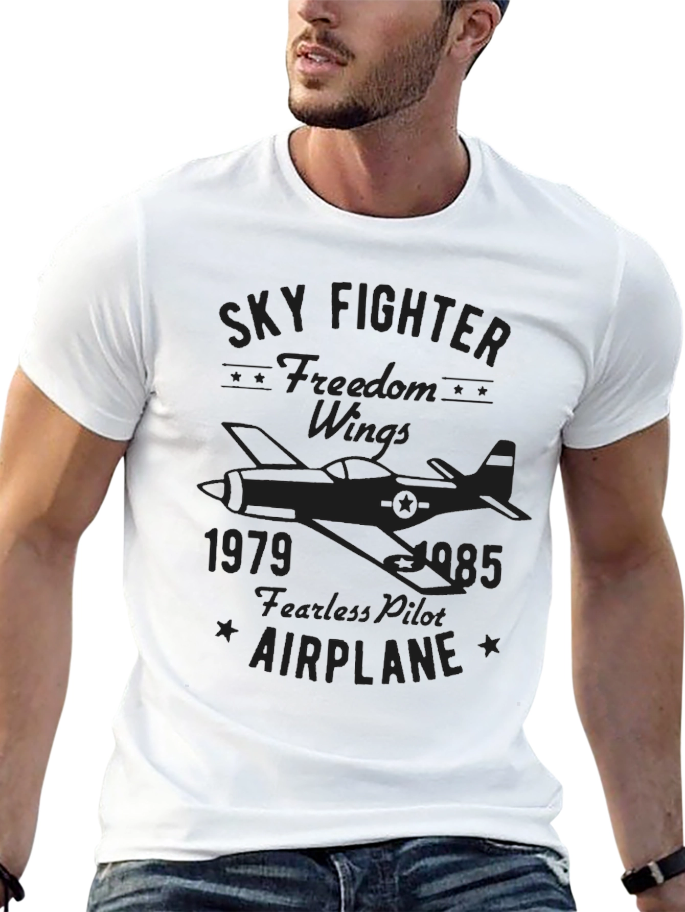 Sky Fighter Airplane T-Shirt - Freedom Wings Tee