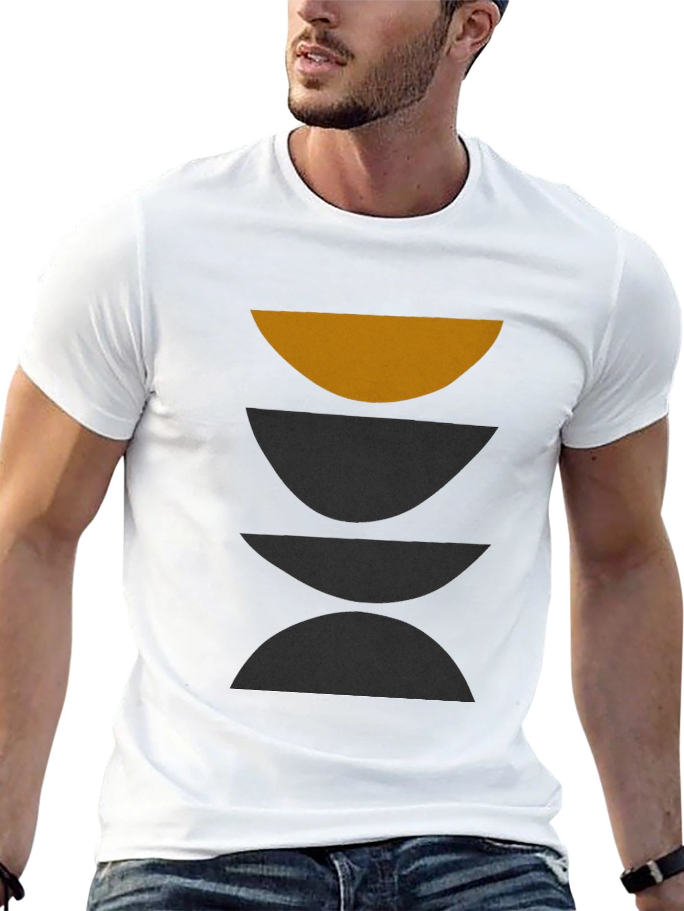Minimalist Geometric Graphic Print T-Shirt