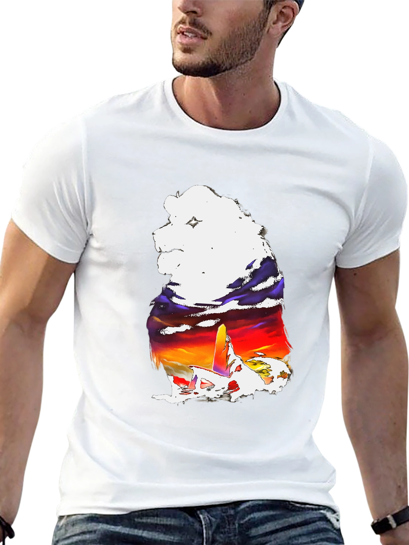Bear Silhouette Sunset T-Shirt - Mens Graphic Tee