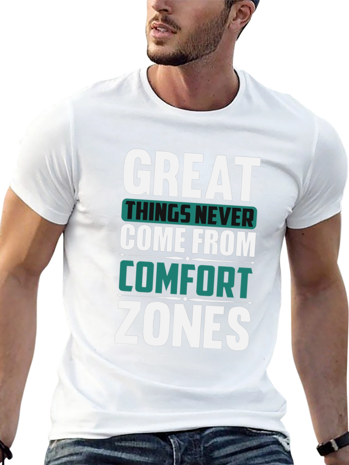 Great Things Never Come Comfort Zones Black T-Shirt