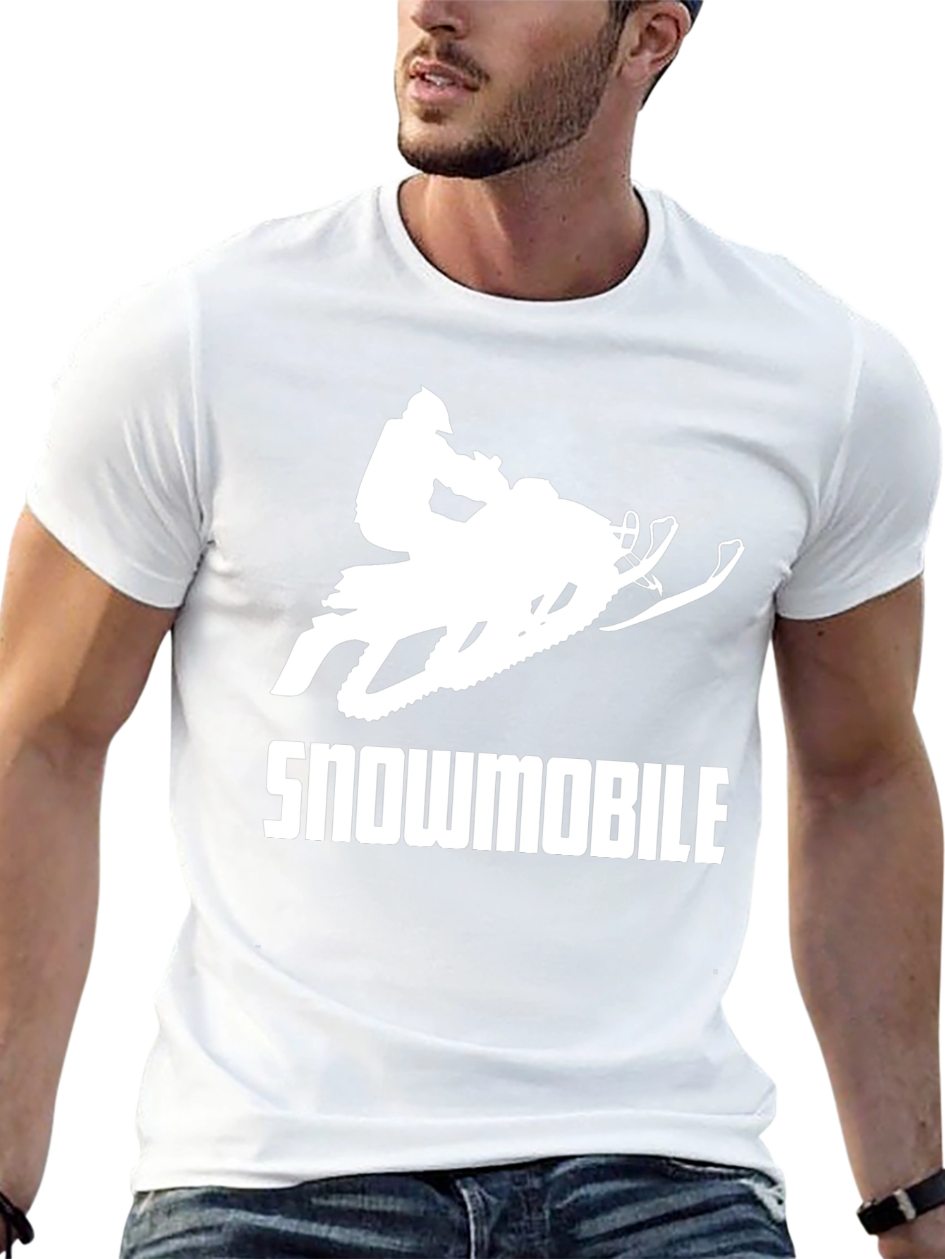 Snowmobile Black Graphic T-Shirt