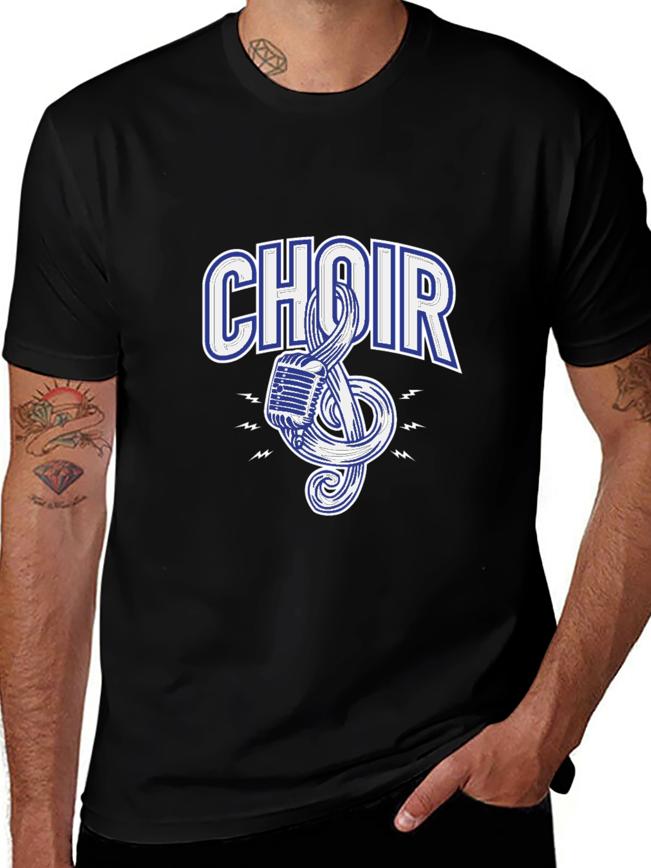 Choir Graphic Black T-Shirt - Music Lover Tee
