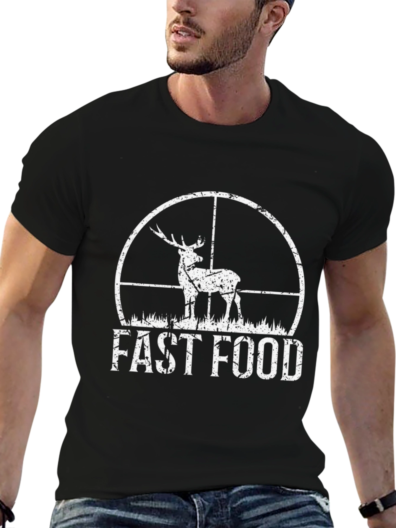 Fast Food Hunting Tee - Deer Hunter Novelty T-Shirt