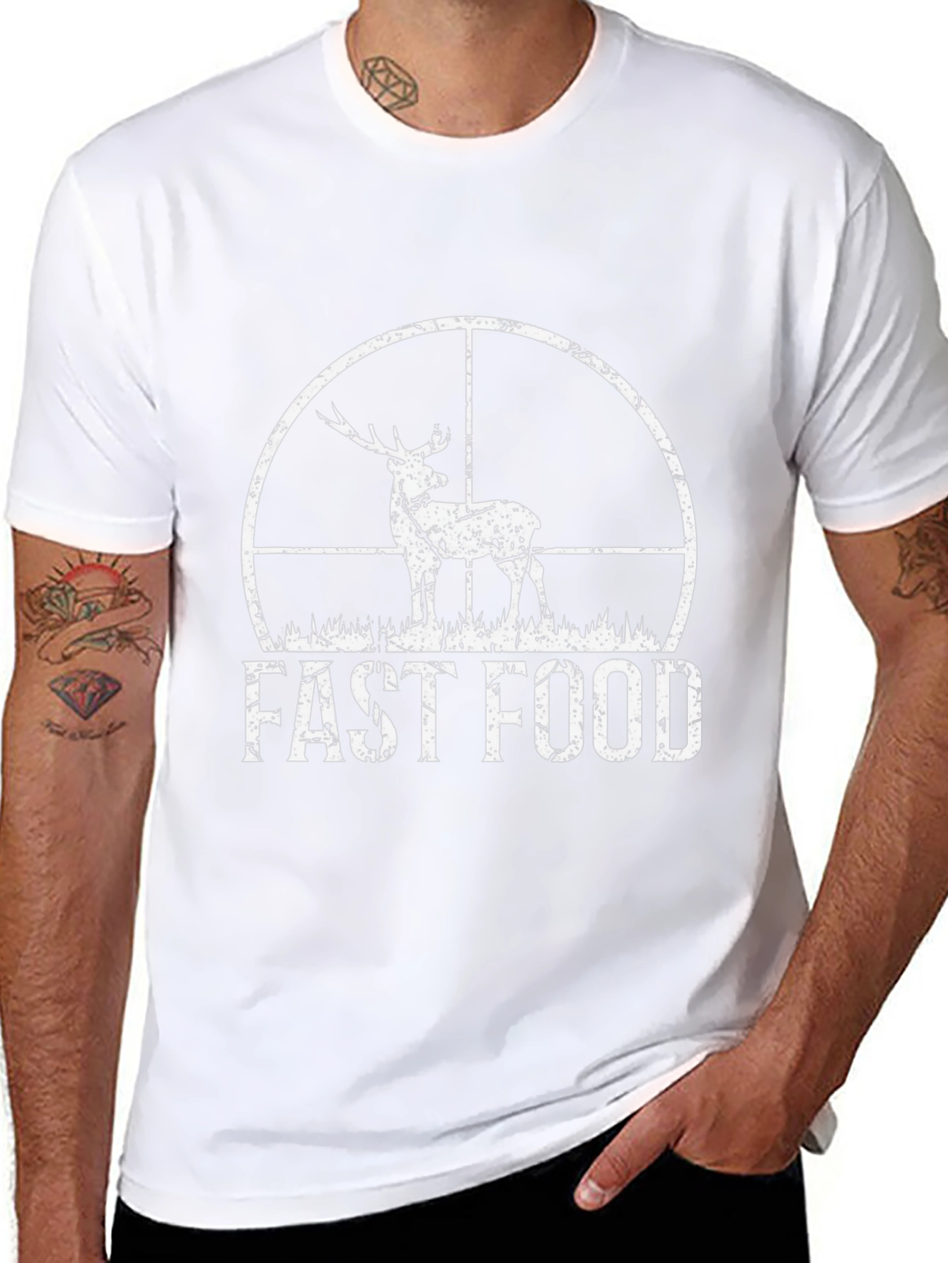 Fast Food Hunting Tee - Deer Hunter Novelty T-Shirt