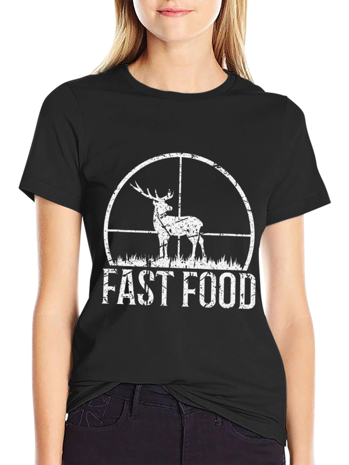 Fast Food Hunting Tee - Deer Hunter Novelty T-Shirt