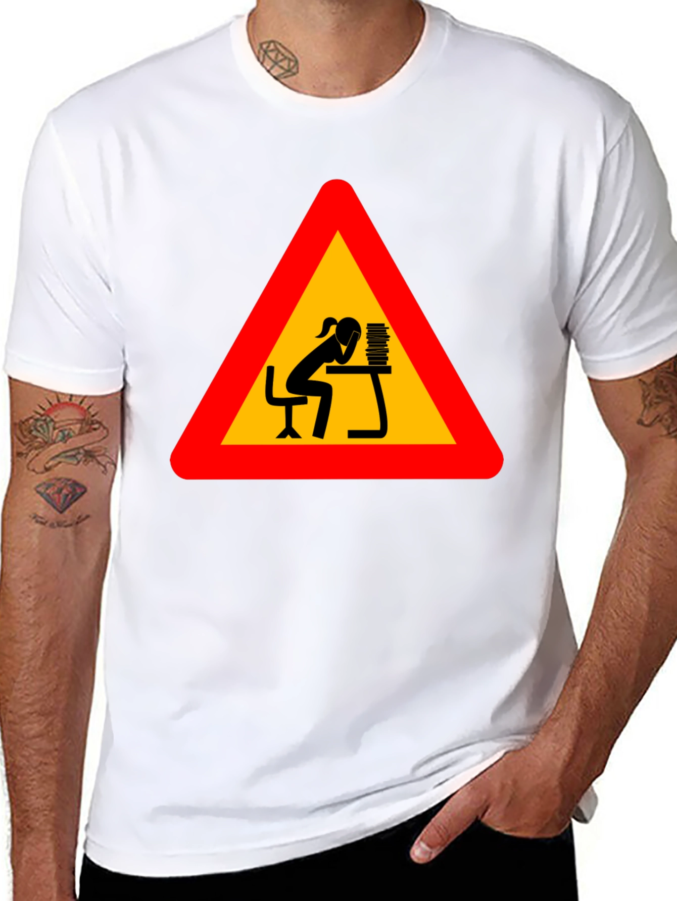 Workaholic Tee: Funny Warning Sign T-Shirt