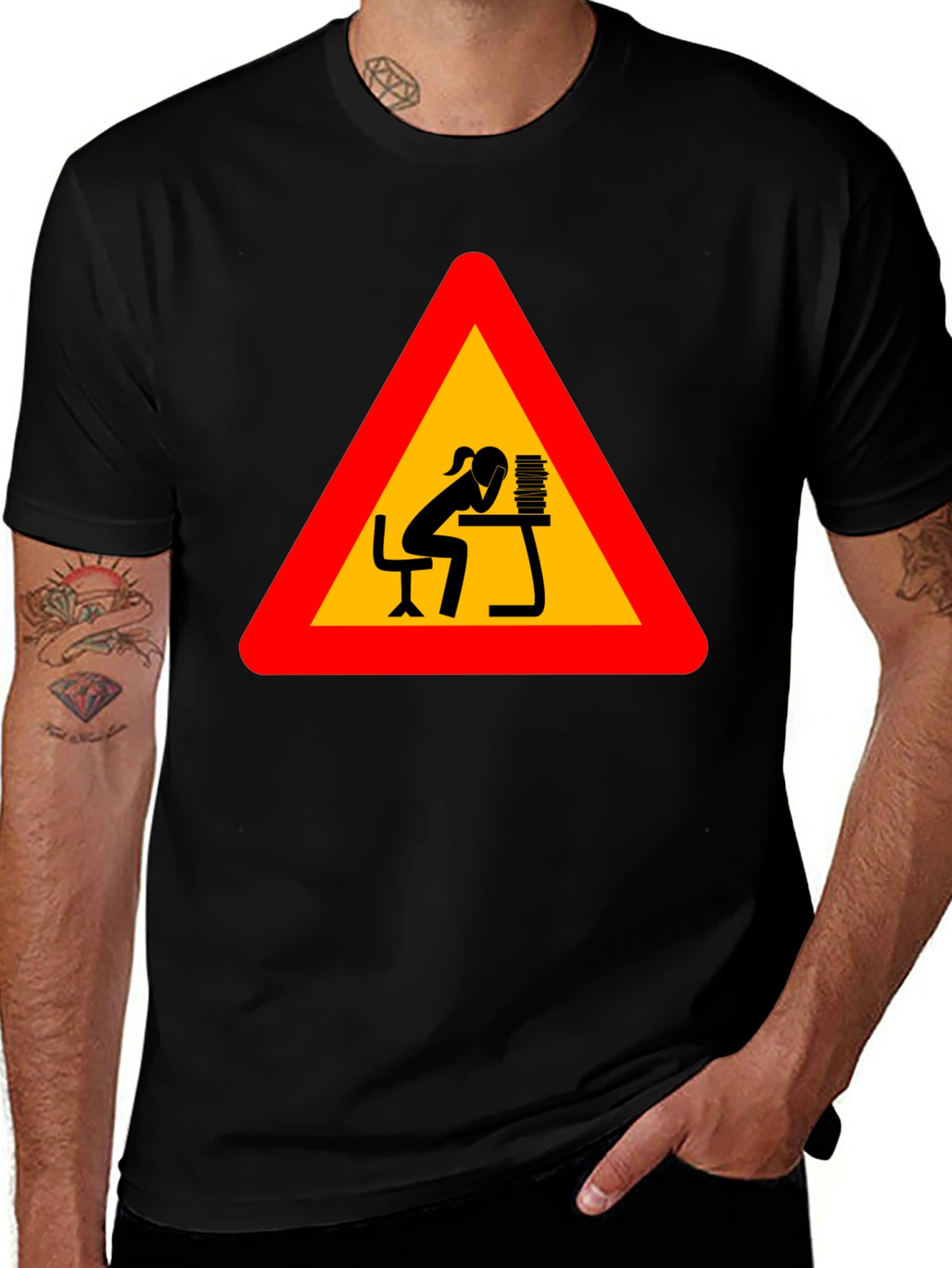 Workaholic Tee: Funny Warning Sign T-Shirt