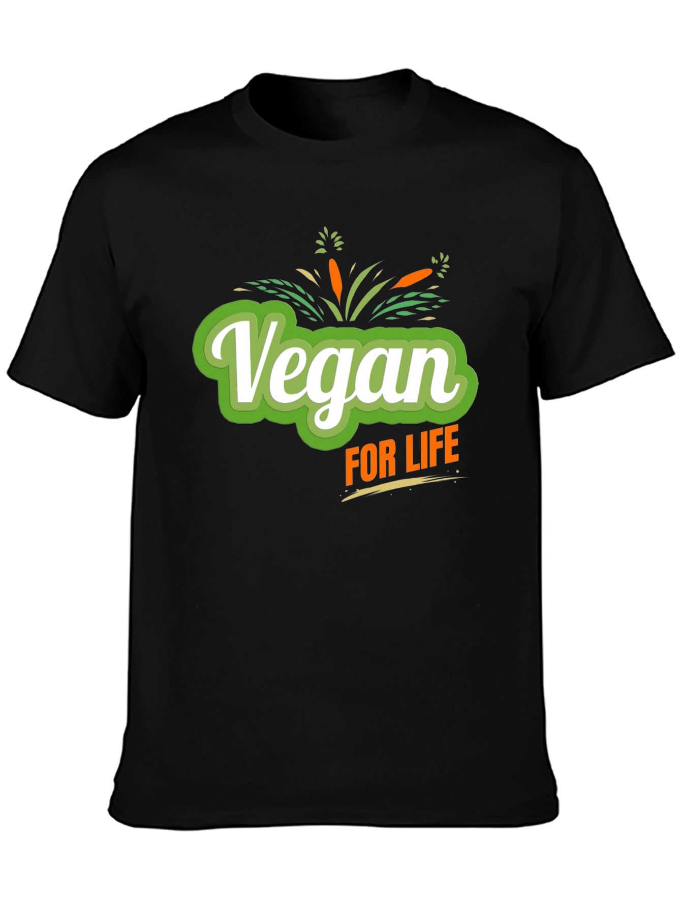 Vegan For Life Graphic Tee - Black