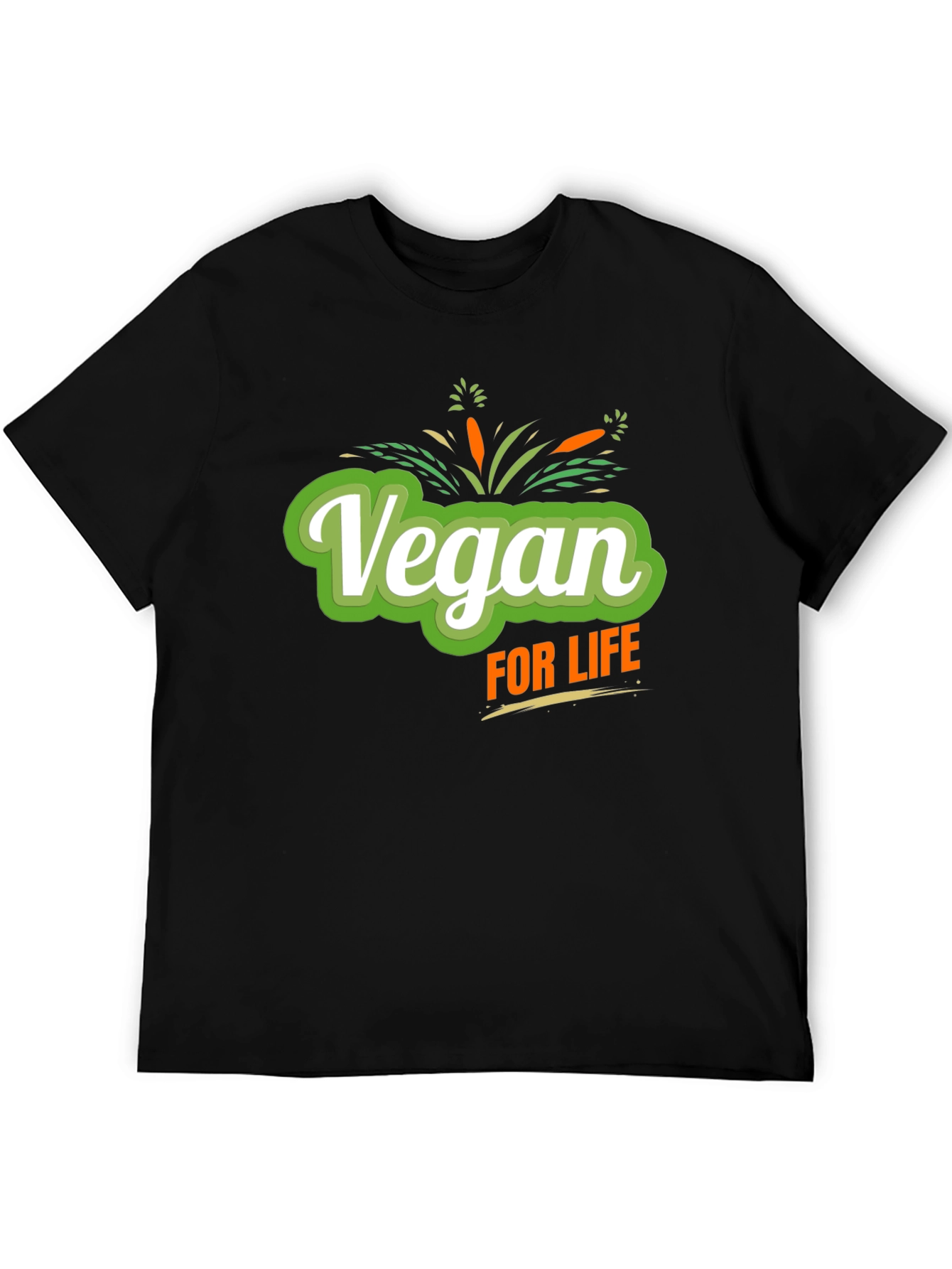 Vegan For Life Graphic Tee - Black