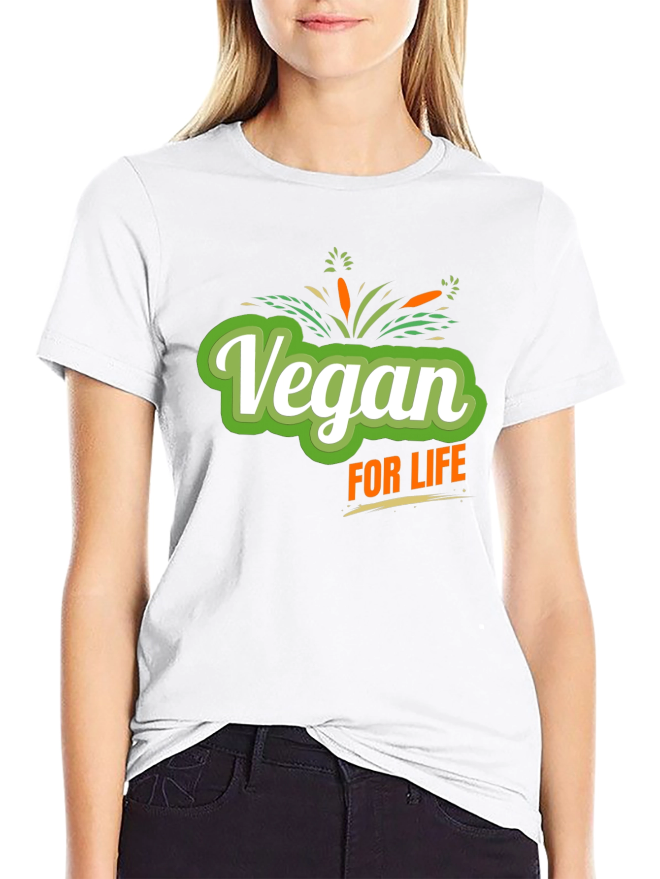 Vegan For Life Graphic Tee - Black