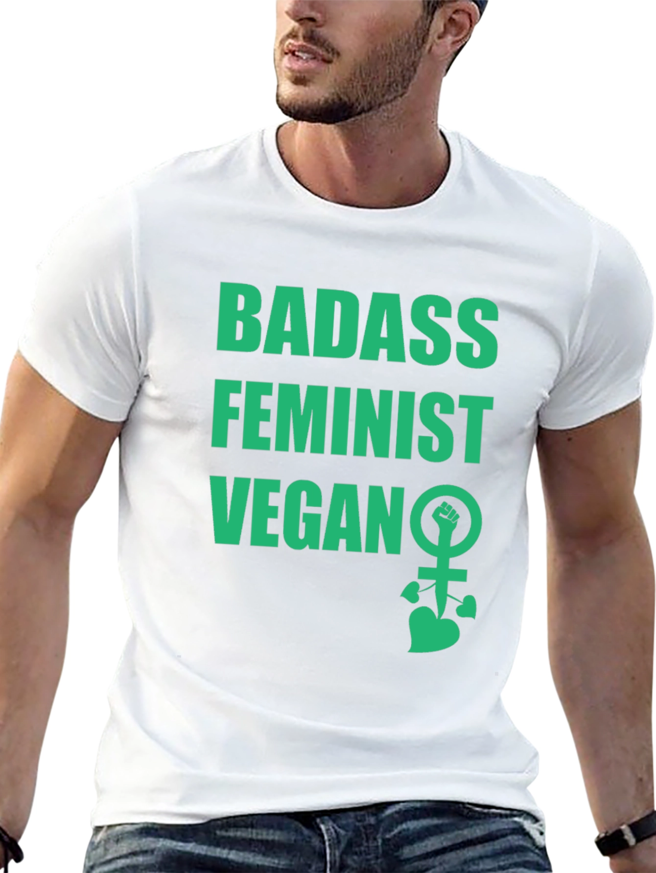 Badass Feminist Vegan Graphic Tee