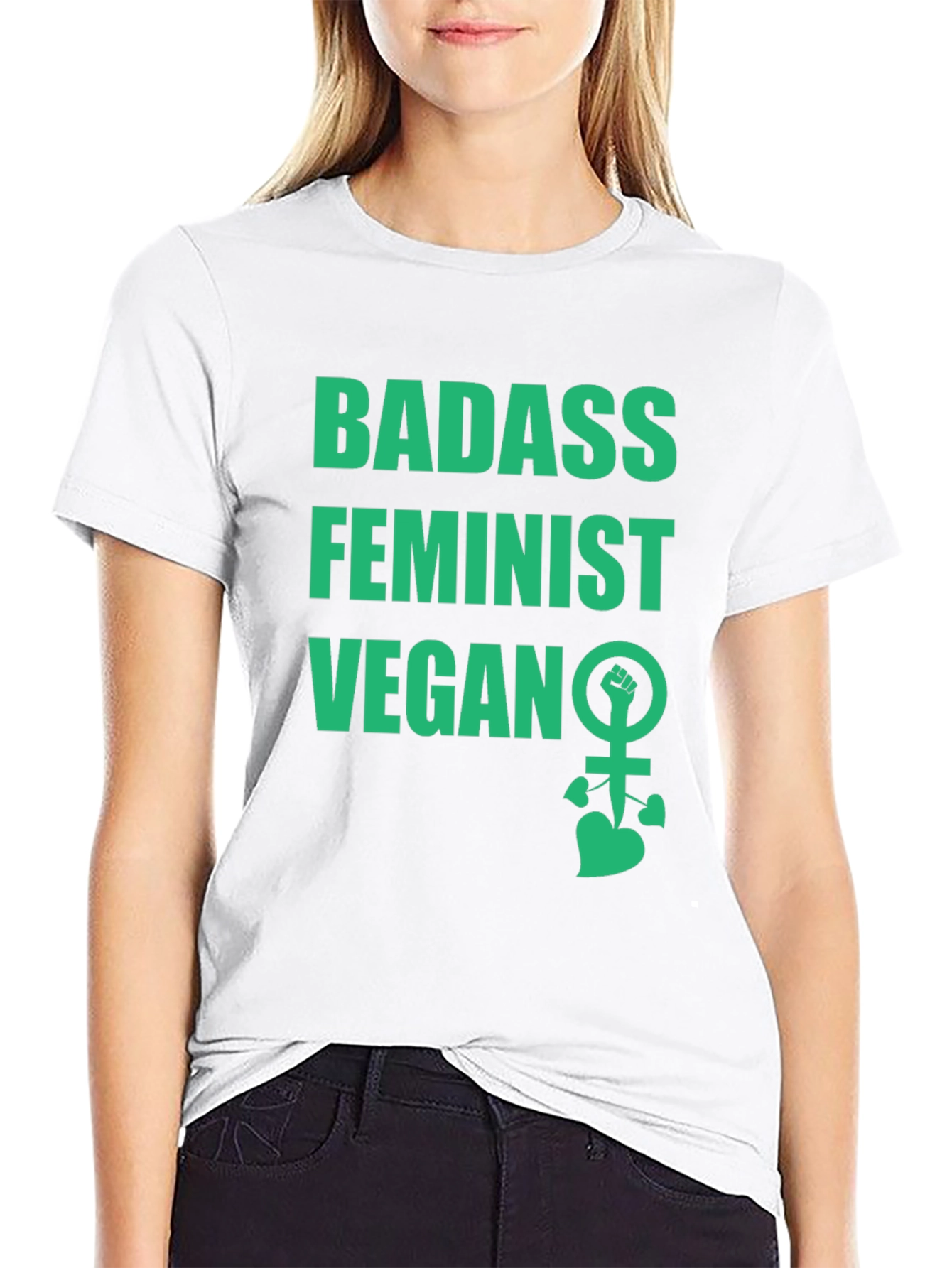 Badass Feminist Vegan Graphic Tee