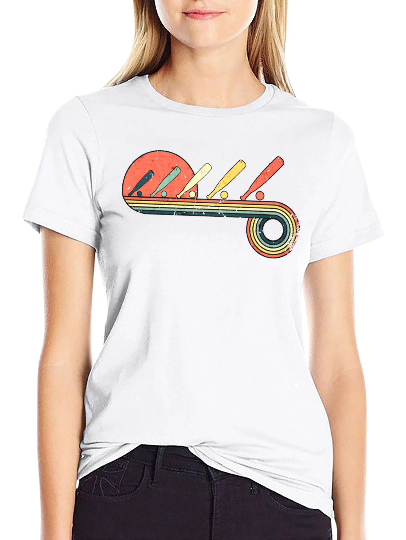 Retro Baseball Bats & Ball Graphic Tee