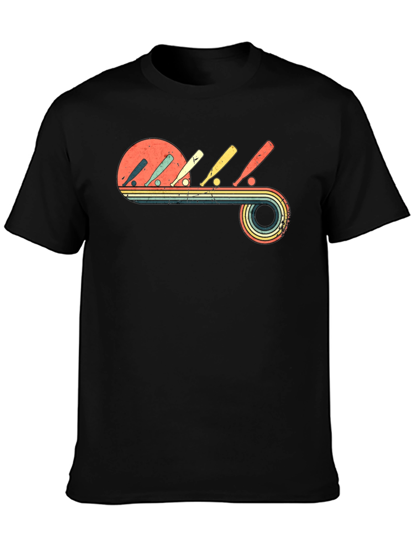 Retro Baseball Bats & Ball Graphic Tee
