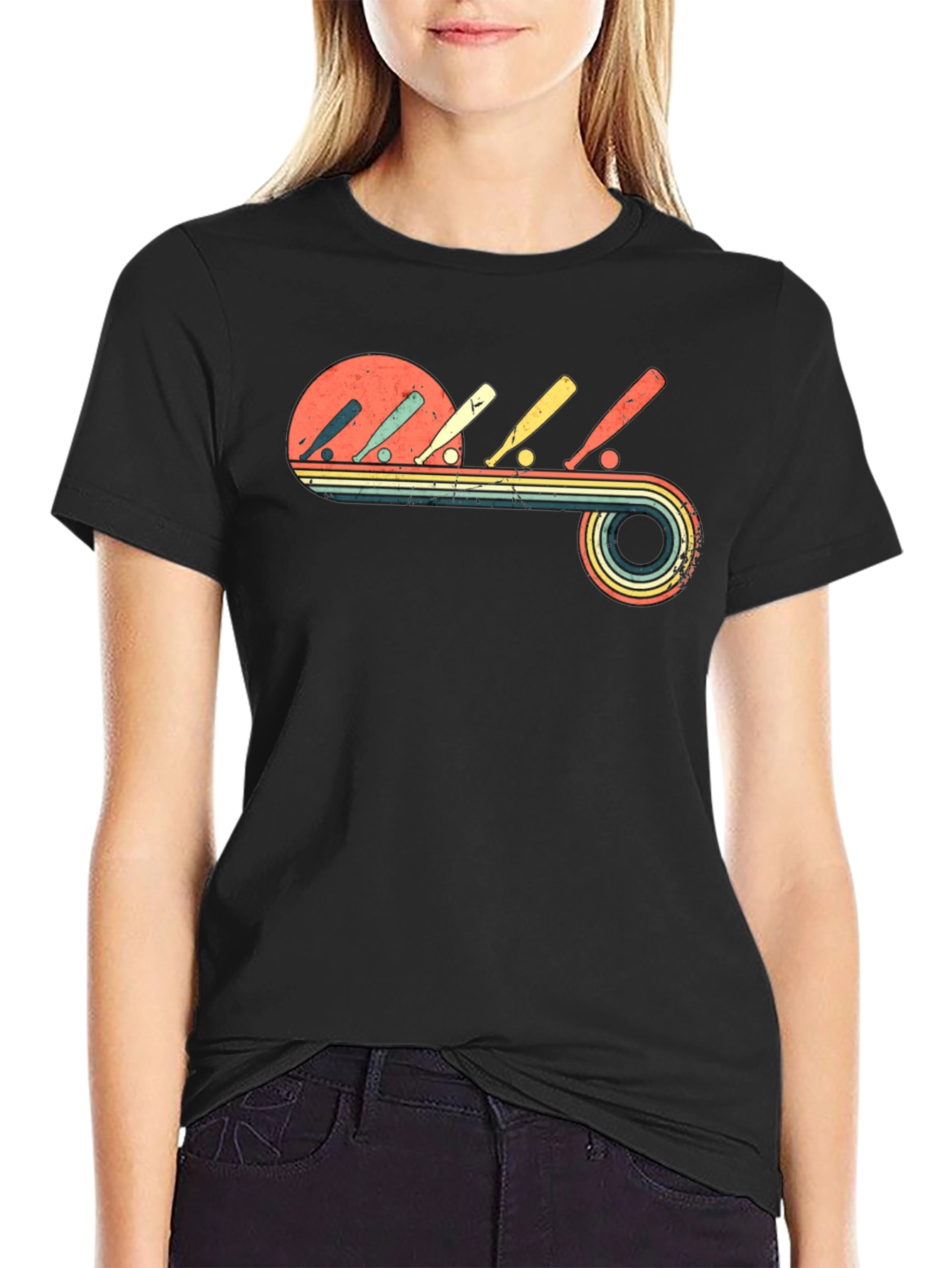 Retro Baseball Bats & Ball Graphic Tee