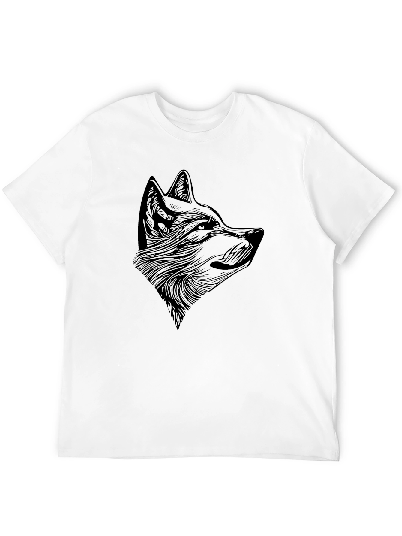 Mens Black Wolf Graphic T-Shirt